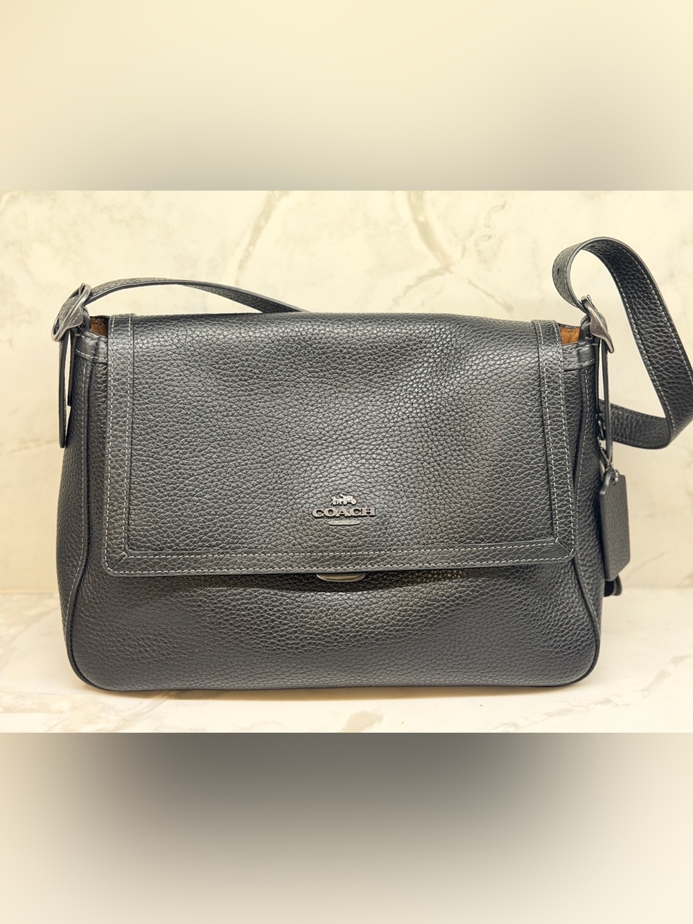 Coach Large Etta Black Shoulder Bag